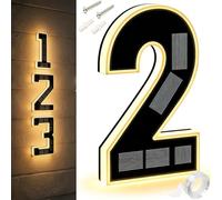 9 Inch Solar Lighted House Numbers For Outside, Light Up House Numbers Solars, Illuminated Houses Number, 0-9 Solar-Powered Houses Number, Illuminate Your Home (2,4.7 in)