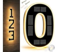 9 Inch Solar Lighted House Numbers For Outside, Light Up House Numbers Solars, Illuminated Houses Number, 0-9 Solar-Powered Houses Number, Illuminate Your Home (0,4.7 in)