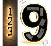 9 Inch Solar Lighted House Numbers For Outside, Light Up House Numbers Solars, Illuminated Houses Number, 0-9 Solar-Powered Houses Number, Illuminate Your Home (9,9 in)