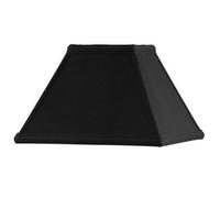 Loops 9" Inch Square Tapered Lamp Shade Black Faux Silk Fabric Cover Modern Elegant Loops Black