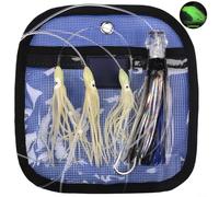 9 Inch Squid Lure Soft Bait Silicone Skirt Heavy Duty | 9 inch size, heavy 175g weight, deep diving capability, triggers aggressive bites, for durable plastic metal build