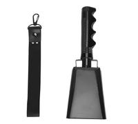 9-inch Steel Cow Bell Premium Noise Maker PVC Handle for Sporting Events Concerts Cheerleading (Black)