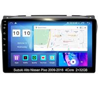 9-Inch Touch Screen Car Radio with Android 15 OS for Suzuki Alto and Nissan Pixo 2009-2016 Models, Double Din Android Auto and Mirror Link, Built-in GPS Navigation, 4 Core Wifi 2g+32g, normal