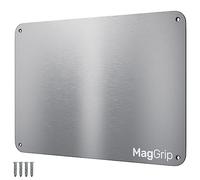 9 inches x 6.5 inches Stainless Steel Plate for Magnets, 3M Adhesive Back, Mounting Screws, Ideal for Magnetic Shelf, Spice Holders, Fridge Magnets. Mount Anywhere! (Silver, 1 PACK)
