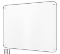 9 inches x 6.5 inches Stainless Steel Plate for Magnets, 3M Adhesive Back, Mounting Screws, Ideal for Magnetic Shelf, Spice Holders, Fridge Magnets. Mount Anywhere! (White, 1 Pack)