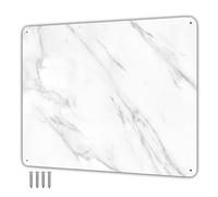 9 inches x 6.5 inches Stainless Steel Plate for Magnets, 3M Adhesive Back, Mounting Screws, Ideal for Magnetic Shelf, Spice Holders, Fridge Magnets. Mount Anywhere! (Carrara Marble, 1 PACK)