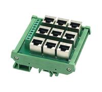 9 Interfaces RJ45 8P8C Female to Terminals Block Adapter for Home Offices and Data Center Cable Organization