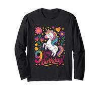 9 is My 9th Birthday Unicorn Rainbow Magic Long Sleeve T-Shirt