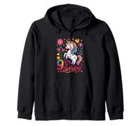 9 Is My 9th Birthday Unicorn Rainbow Magic Zip Hoodie