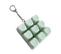 9-Key Mechanical Keyboards Switches Tester 9 Clicky Keys with Silicone Keychain for Stress Relief and Offices Decoration Clicky Keys with Silicone Keychain for Stress Relief