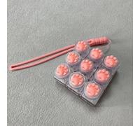 9 Keys Silent Keyboard Keychain Creative Cat Paw Button Keycap Stress Relief Toys Fidget Toys for Children Adults Gifts