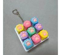 9 Keys Silent Keyboard Keychain Creative Cat Paw Button Keycap Stress Relief Toys Fidget Toys for Children Adults Gifts