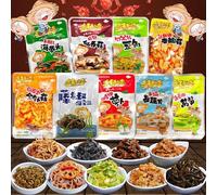 9 kinds of classic vegetables, lotus root, beans, kelp, enoki mushrooms, ready to eat when opened, refreshing snacks, spicy flavor (9 flavors,22 packs of 500g)