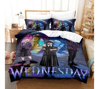 (9, King(220x240cm)) Wednesdays print quilt cover pillowcase three-piece four-piece set