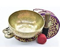 9" Large Master Healing Hand hammered Tibetan Singing Bowl ~ Great for Meditation, Yoga, Sound Bath, Mindfulness, Relaxation ~ Cushion, Carry Box, Wooden Mallet & Drumstick Included