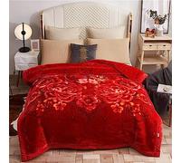 9 Lbs Heavy Korean Faux Mink Blanket King Size Silky Soft And Warm, Winter Thick Blanket 2 Ply Raschel Bed Blanket for The Cold Night,D,180×220cm3kg