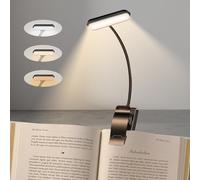 9 LED Reading Lamp, 3 Eye-Protecting Modes (White/Amber/Mixed)- Stepless Dimming, Rechargeable, Long Battery Life, Flexible Clip-on Book Light, 360° Flexible for Bed