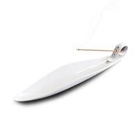 9" Length Incense Stick Holder with 3 Holes, Ceramic Incense Ash Cather for Counters, Meditation Room, Yoga, Home, Office (White)