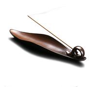 9" Length Incense Stick Holder with 3 Holes, White Porcelain Incense Tray Ash Cather for Spa, Meditation Room, Yoga, Home, Office (Brown)