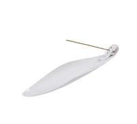 9" Length Incense Stick Holder with 3 Holes, White Porcelain Incense Tray Ash Cather for Spa, Meditation Room, Yoga, Home, Office (White)