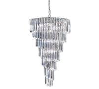9 Light Chrome Spiral Chandelier With Clear Acrylic Rods