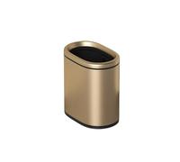 9 Liter Capacity Metal Garbage Bin with Removable Plastic Inner Bucket,Slim Rectangle Trash Bin,for Kitchen,Office(Gold)