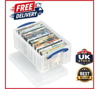 9 Litre Clear Plastic Storage Box with Latch Closure for A4 Paper & Magazines