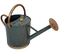 9 Litre French Grey & Copper Metal Watering Can with Rose