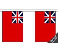 9 Metres 30 (9" x 6") Flag Red Ensign Colonial Royal Navy 100% Polyester Material Bunting Ideal Party Decoration For Street House Pubs Clubs Schools Merchant Navy Day