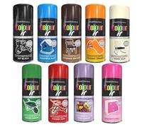 9 Mix Cans Gloss Finish All Purpose spray paint 400ml Multipurpose AerosoL, Quick and Fast Drying and Excellent Coverage for Metal, Wood, Plastic and More - A11