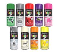 9 Mix Cans Gloss Finish All Purpose spray paint 400ml Multipurpose AerosoL, Quick and Fast Drying and Excellent Coverage for Metal, Wood, Plastic and More - A12