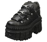(9) New Rock M-wall106-s9 Unisex Platform Boots in Black