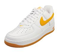 (9) Nike Air Force 1 Low Retro Qs Mens Fashion Trainers in White Gold