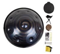 9-Note Handpan Drum, 22” D Minor Steel Tongue Drum, Handcrafted for Meditative Harmony and Relaxation(Dark,440Hz)