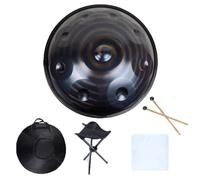 9 Notes/10 Notes/12 Notes Handpan Drums, 22 Inches D Minor Hand-forged Handdrum, Percussion Instrument For Performance, Meditation And Relaxation 9-tone black