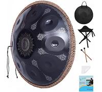 9 Notes 22 Inches Handpan Drum Instrument In D Minor, D3 A Bb C D E F G A, Steel Hand Pan Drums For Audio Production, Laser Engraving Not Fade