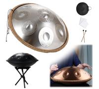 9 Notes Handpan 22 Inch D Minor Kurd Handpan Drum Percussion Hangdrum For Sound Healing, Personal Meditation D Minor 440Hz/432Hz Steel Hand Drum(Sun,9 Notes (432Hz))