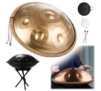 9 Notes Handpan 22 Inch D Minor Kurd Handpan Drum Percussion Hangdrum For Sound Healing, Personal Meditation D Minor 440Hz/432Hz Steel Hand Drum(Spiral,9 Notes (432Hz))
