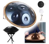 9 Notes Handpan 22 Inch D Minor Kurd Handpan Drum Percussion Hangdrum For Sound Healing, Personal Meditation D Minor 440Hz/432Hz Steel Hand Drum(Blue,9 Notes (440Hz))