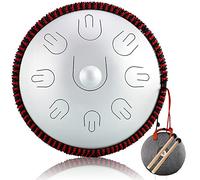 9 Notes Handpan Drum, 14" Steel Tongue Drum in D Minor, Percussion Instrument with Travel Bag, Rope and Mallets for Mind Healing Yoga