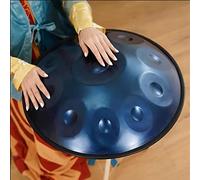 9 Notes Handpan Drum, Percussion Steel Hand Drum in D Minor, 22 Inches 440Hz Handpan Set with Soft Hand Pan Bag, 2 Handpan Mallet, Handpan Stand,Blue