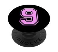 9 Number Nine Sports Varsity College Girl Matching PopSockets Adhesive PopGrip