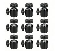 9 Pack 1/4"-20 Mini Ball Head Mount Adapter, 360° Rotatable 90° Tilt Tripod Ball Head with Locking Knob, Universal Camera Ball Mount for Photography Live Streaming, LED Light, Action Camera, Monopod