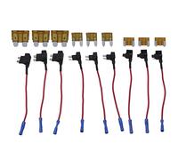 9 Pack 12V Add A Circuit Adapter Kit with 3 Types Fuse Tap Holders Standard Mini Low Profile + 5A Blade Fuses for Cars Trucks SUVs RVs Boats Dash Cam GPS Alarm