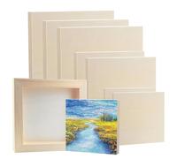 9 Pack 3 Sizes Wooden Canvas Boards Unfinished Wood Canvas Panels Kit, Blank Square Wood Panels for Painting, Drawing, Pouring Art, Burning and DIY Crafts Projects (4’’, 6’’, 8’’)