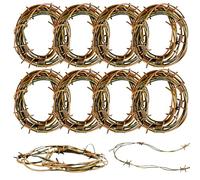 9 Pack 8.2 Feet Fake Rusted Barbed Wire Decoration Rust Red Western Decor Halloween Plastic Fake Barb Wire Decor for Cowboy Western Halloween (Total 74 ft)