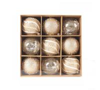9 Pack 8cm Transparent Christmas Ball Ornaments Lightweight Plastic