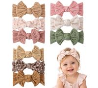 9 Pack Baby Girl Headbands and Bows, Ultra Soft Stretchy Nylon Headbands | Cute Headwear, Infant Hairbands for Newborn Infants Toddlers, Cute Hair Accessories Gift Set for Kids