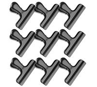 9 Pack Bag Clips, Stainless Steel Chip Clip, Chip Clips Bag Clips Food Clips, Bag Clips for Food, Heavy Duty Air Tight Seal Kitchen Clips Snack Clips Food Bag Clamp Clips (Black)