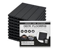 9 Pack Black Foam Panels - 30 x 30 cm Each Interlocking Decking Tiles | Garden Balcony Patio Click Lock-in Flooring Deck | Waterproof | Outdoor Drainage Deck Flooring